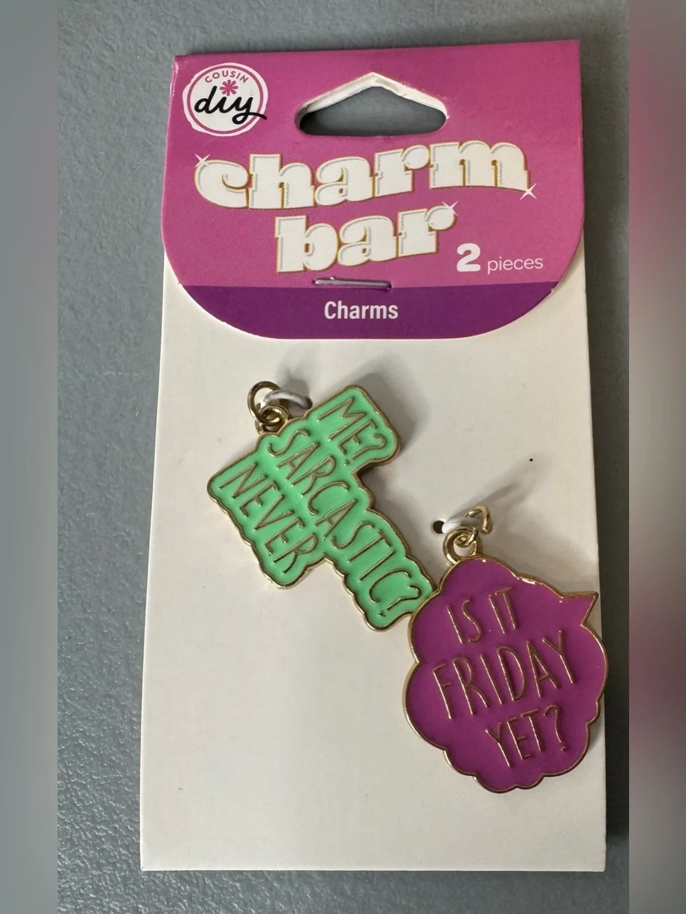 Women’s Enamel Charm Set - Mint & Purple me sarcastic never